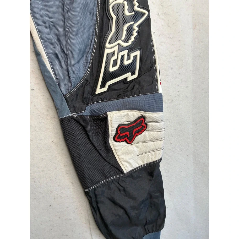 Fox Racing Motocross Pants Mens 34 Black Grey White MX BMX Riding Gear Vintage
